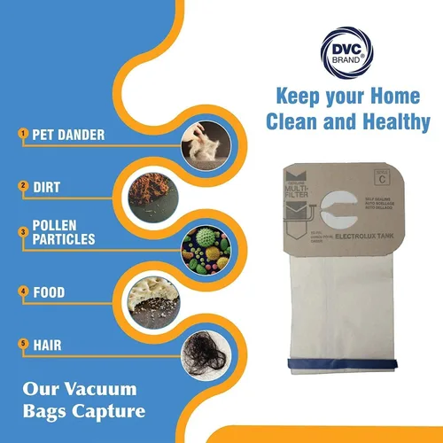Vista 4 de DVC Bolsas de repuesto de papel microalineadas para modelos Electrolux estilo C - 12 bolsas