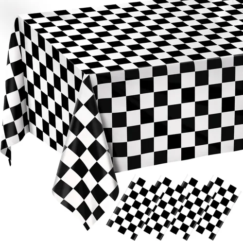 Vista 37 de 2 Pcs Light Blue Gingham Tablecloth Blue Disposable Plastic Checkered Table Cloths for Parties Disposable, Waterproof Rectangular Blue Table Cover