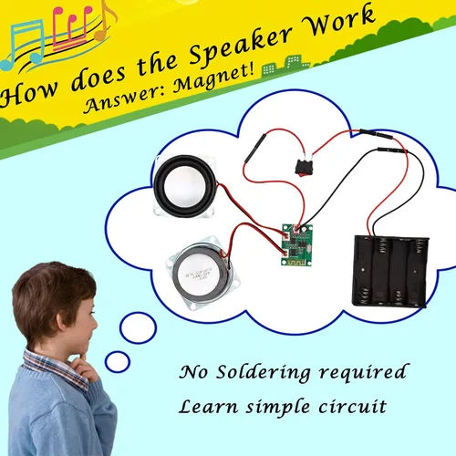 Vista 2 de Proyectos STEM para niños y adultos - Construye tu propio altavoz Bluetooth - Kit de electrónica de experimentos científicos Conjunto de bricolaje