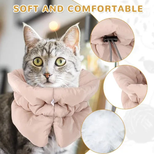 Vista 4 de BOXOB Collar de recuperación ajustable, ligero, impermeable y suave para gatos y perros, cono de gatito para dejar de lamer después de la cirugía