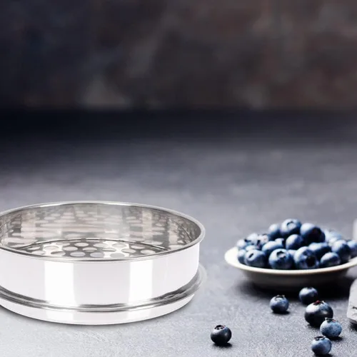 Vista 7 de UPKOCH Tamiz redondo de acero inoxidable Blueberry Sieve Home Blueberry Grading Sieve