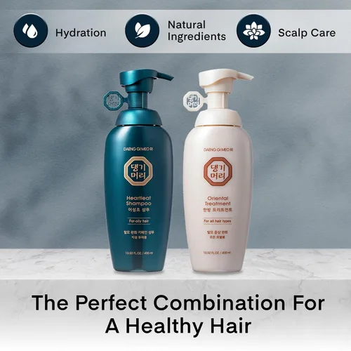 Vista 5 de Daeng Gi Meo Ri Set de cuidado para la pérdida de cabello - Champú para cabello graso + tratamiento para todo tipo de cabello, 13.5 onzas líquidas