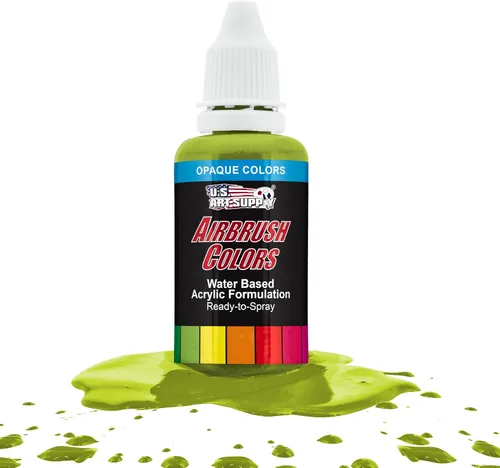 Vista 20 de U.S. Art Supply Pintura acrílica opaca para aerógrafo color azul aguamarina, botella de 1 onza, colores a base de agua no tóxicos de grado