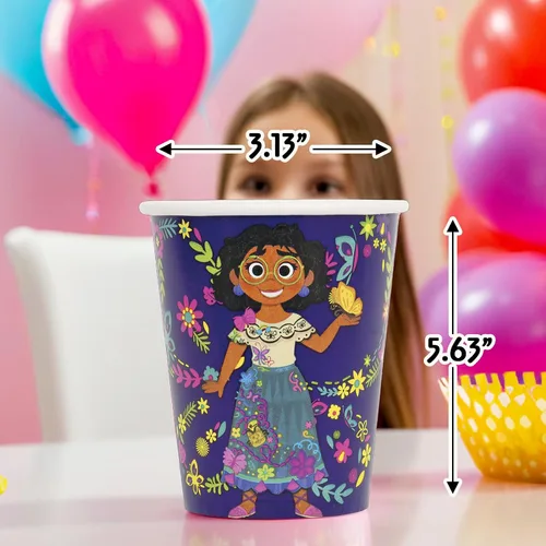 Vista 2 de Unique Encanto - Vasos de papel para fiesta de cumpleaños de 9 onzas, 8 unidades por paquete