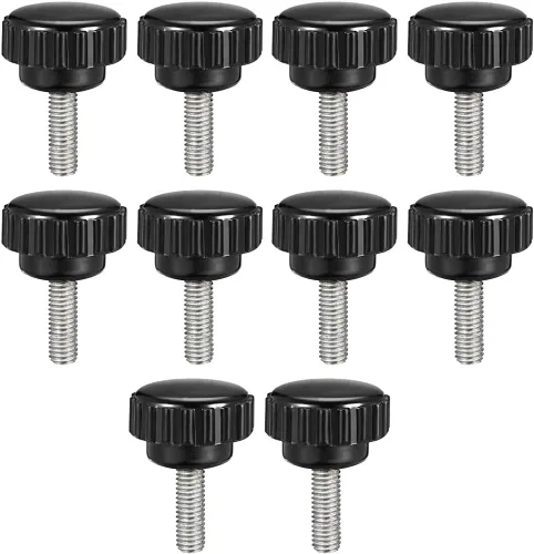 Vista 9 de uxcell Perillas de sujeción moleteadas con rosca métrica macho M4 x 1.969 in, tornillo de agarre para pulgar, perno de mango de sujeción manual