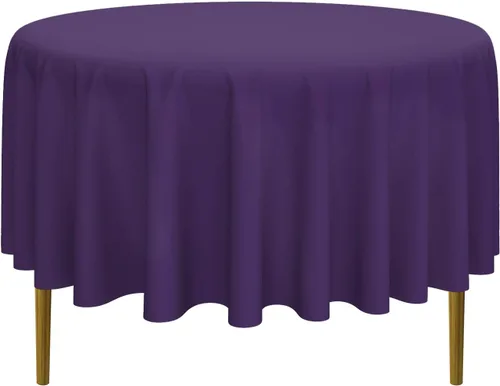 Vista 21 de Lann's Linens - Mantel redondo premium de 70 pulgadas para bodas/banquetes/restaurantes - Mantel de tela de poliéster - Azul bebé