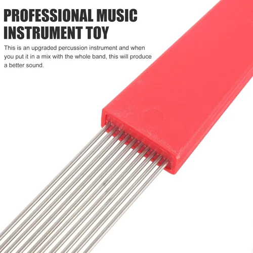 Vista 3 de Vaguelly Raspador para niño y niña, percusión latina, instrumento musical estilo peine, acero inoxidable duradero con superficie lisa para educación