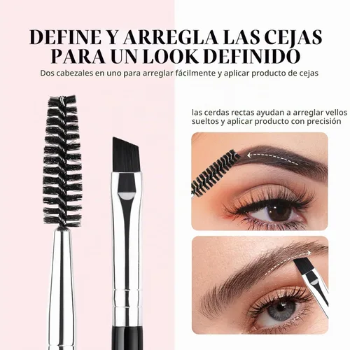 Vista 4 de DUcare Juego de brochas de maquillaje de ojos, 6 brochas profesionales para mezclar sombras de ojos, brochas de maquillaje para corrector de cejas