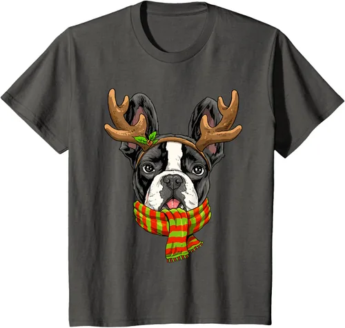 Vista 35 de Camiseta de Navidad para perro Bulldog Francés, Negro, S