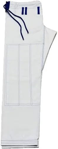 Vista 8 de Blanco Royal Blue Stitch Bjj Gi Jiu Jitsu Kimonos Gi 100% algodón Perl Weave 450GSM