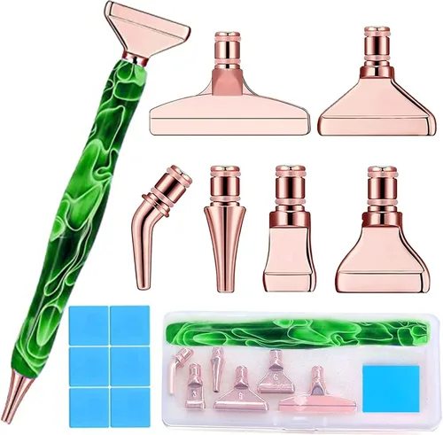 Vista 9 de Heyseri 14 piezas de accesorios y herramientas de arte de diamantes ergonómicos bolígrafos de arte de diamantes exquisitos puntas de bolígrafo