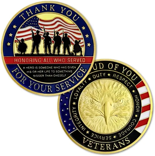Vista 5 de AtSKnSK Gracias por su servicio Moneda de desafío de apreciación militar