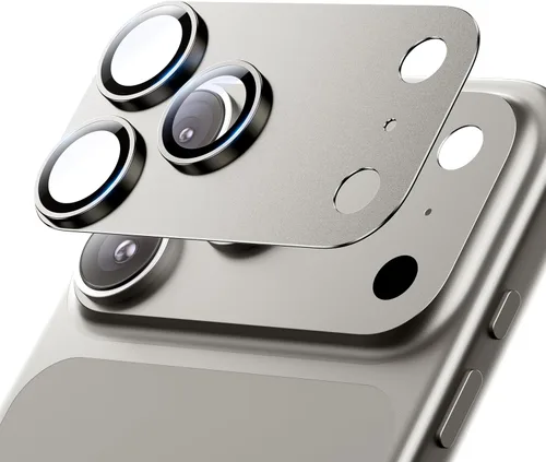 Vista 16 de Hoerrye para iPhone 16 Pro Max/iPhone 16 Pro Protector de Lente de Cámara - [1:1 Mantiene el Diseño Original de la Lente y 10X a prueba de roturas]