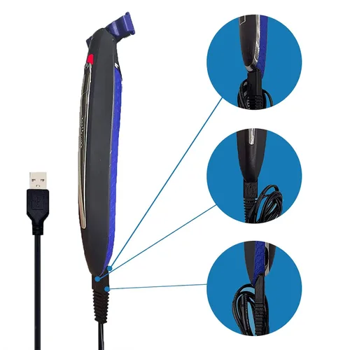 Vista 5 de Paquete de 2 cargadores de afeitadora USB para microtouch Solo Electric Shaver Solo Cable de carga de 31.5 pulgadas con 4 cepillos de limpieza