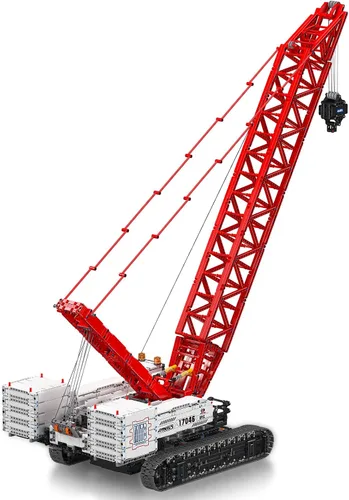 Vista 3 de Mould King 17046 Grúa sobre orugas de alta tecnología MOC Truck con 5 motores, tecnología APP control remoto 16000 grúa sobre orugas de rejilla Kit
