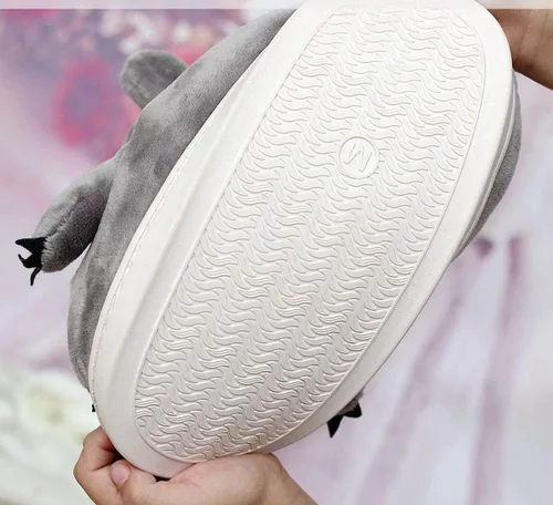 Vista 6 de Pantuflas unisex de invierno cálidas de animales de felpa para adultos, suaves y acogedores, diseño de animales, zapatos cortos de franela