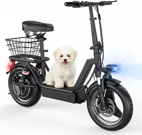 Vista 9 de Patinete eléctrico con asiento, patinete electrónico plegable de 14 2-Topo