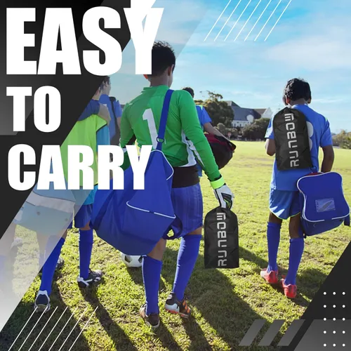 Vista 5 de Portería de fútbol infantil de 6 x 4 pies con bolsa de transporte, red de fútbol plegable portátil para entrenamiento de práctica en el patio