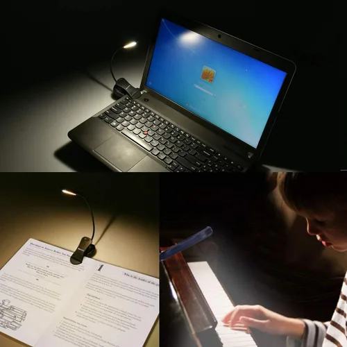 Vista 8 de Luz de libro recargable: luz LED de libro con clip para leer en la cama, ajustable de 3 colores y 3 brillos - Lámpara de lectura para el cuidado