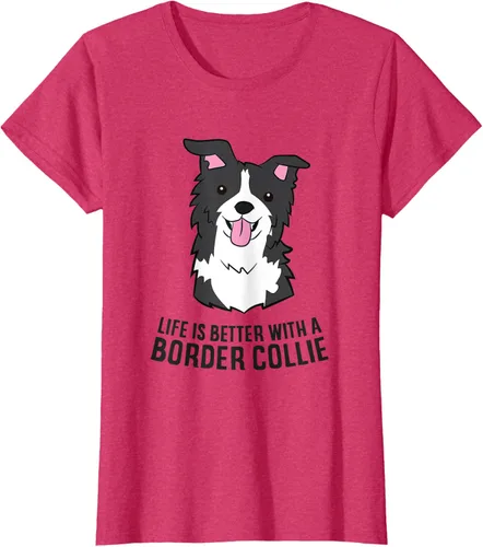 Vista 8 de Camiseta Border Collie Owner Life Is Better With a Border Collie Dog, Blanco, S