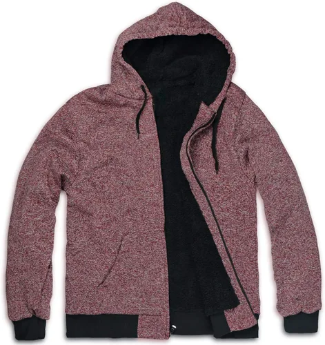 Vista 6 de Facitisu - Sudaderas de vellón pesado con capucha para hombre, con cremallera de invierno, talla grande