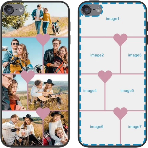 Vista 7 de Funda de teléfono personalizada para iPod Touch 5/6/7, funda personalizada de fotos de collage de múltiples imágenes, resistente a los arañazos, a