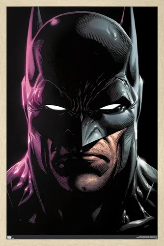 Vista 7 de Trends International DC Comics Batman - Póster de pared de retrato de 22.4 pulgadas de largo x 14.7 pulgadas, versión enmarcada en madera de granero