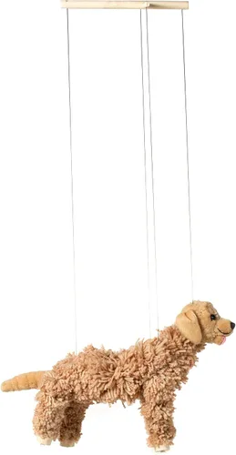 Vista 3 de Artisan Owl Marioneta Labrador - Perro de hilo con patas de madera, cuerdas desmontables (marrón)