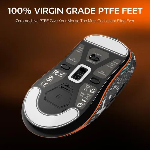 Vista 6 de ATTACK SHARK X3 - Mouse inalámbrico ligero para juegos con tri-modo 2.4G/USB-C con cable/Bluetooth, 26K DPI, sensor óptico PAW3395, interruptor