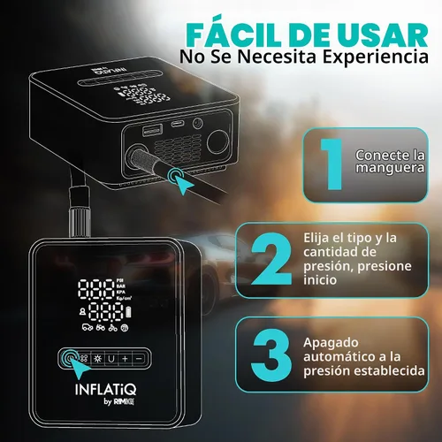 Vista 7 de INFLATiQ by RIMiQ - Inflador de neumáticos para automóviles, motocicletas