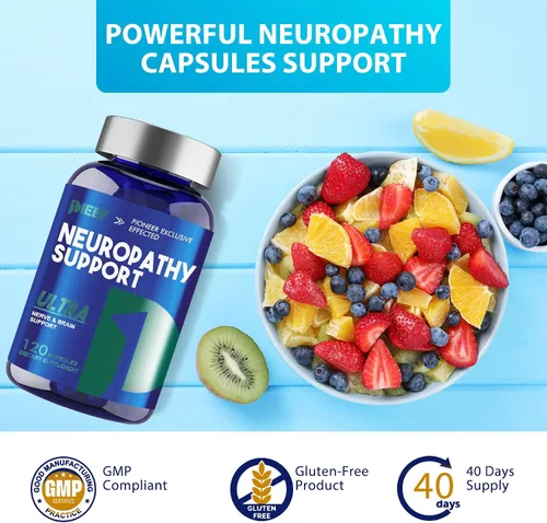 Vista 7 de Suplemento de neuropatía para salvador de nervios, 360 cápsulas con 600 mg de ácido alfa lipoico y benfotiamina, especialmente formulado