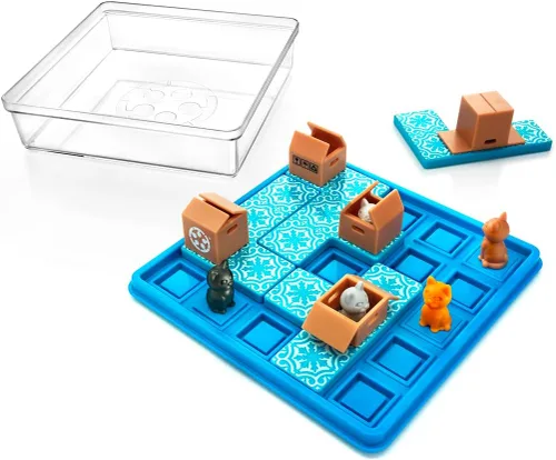 Vista 4 de SmartGames Cats & Boxes - Juego de rompecabezas lógico con 60 desafíos para mayores de 7 años
