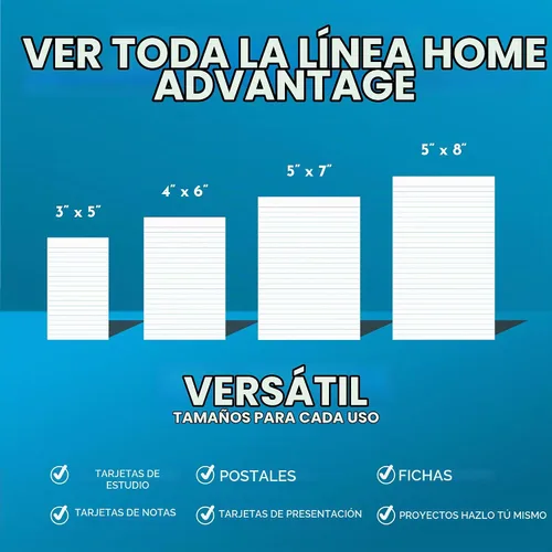 Vista 7 de Home Advantage Mini tarjetas de índice blancas con rayas verticales, tarjetas de notas (3 x 5)