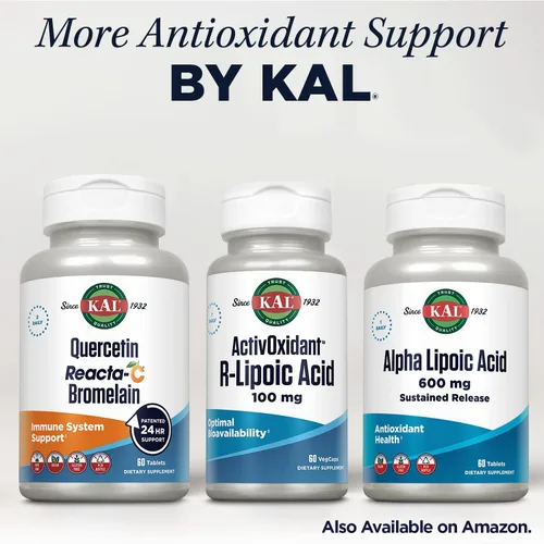 Vista 6 de Kal 100 mg de ácido R-lipoico Activoxidant Tabletas, 60