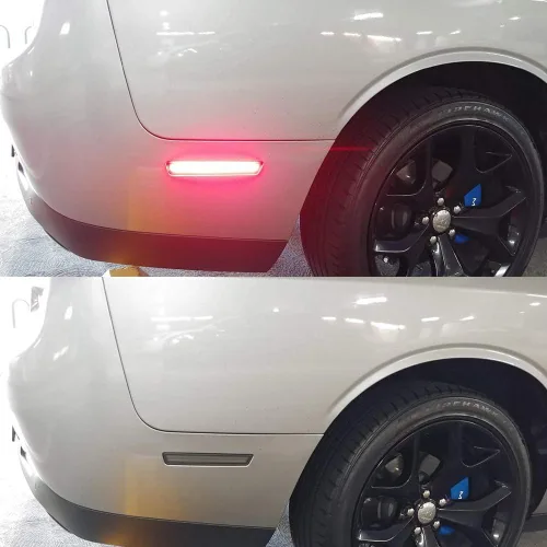 Vista 6 de Kits de luces laterales LED con lentes transparentes Challenger ámbar/rojas delanteras y traseras para Dodge Challenger 2008 2009 2010 2011 2012