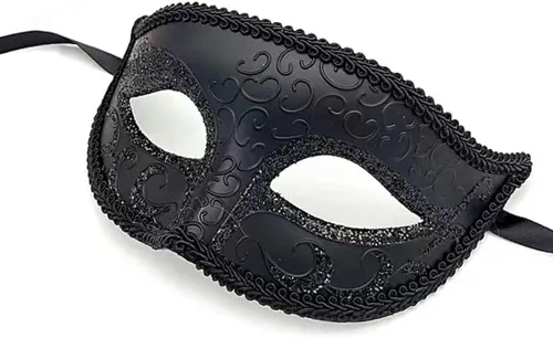 Vista 7 de Magnífica máscara de mascarada veneciana Mardi Gras para mujer, máscara de metal para fiesta