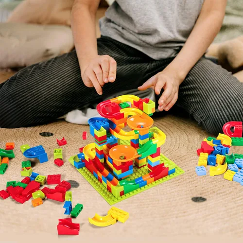 Vista 8 de Juego de 168 piezas de bloques de construcción clásicos de canicas, bloques de juguete STEM para niños, ensambla diferentes modelos de bloques