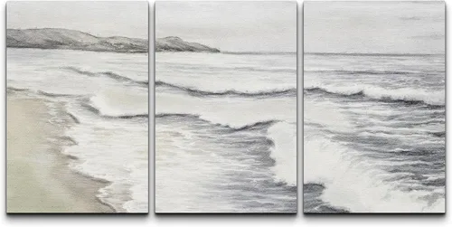 Vista 336 de wall26 Lienzo enmarcado para pared, juego de arte de acuarela pastel, paisaje rural, ilustraciones con formas abstractas, arte moderno, decorativo
