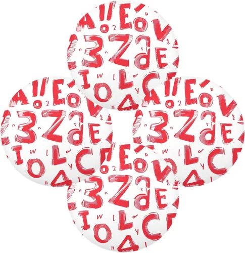 Vista 2 de Red Alphabet Numbers placemats Round Reusable placemat for Baby 15x15 in manteles redondos para mesa