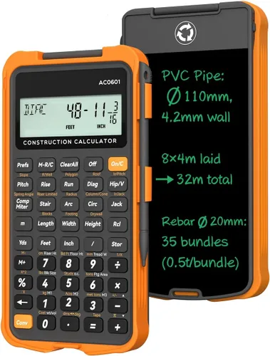 Vista 11 de ROATEE Funda protectora y bloc de notas para calculadora de construcción