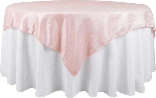 Vista 35 de Efavormart - Mantel cuadrado de tafetán arrugado de acordeón beige de 72 x 72 pulgadas