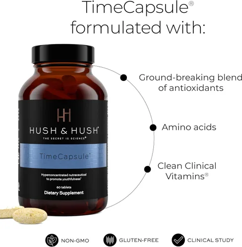Vista 6 de Hush & Hush Beauty Multivitamínico para mujeres – Colágeno marino, ácido hialurónico, vitamina C y B12 para brillo de la piel y energía – Suplemento