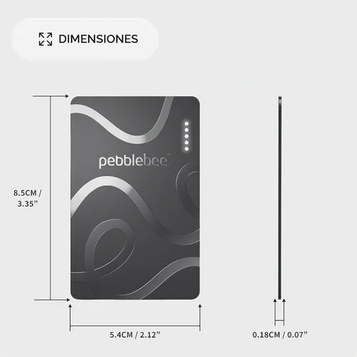 Vista 5 de Pebblebee Card 5 Tarjeta Rastreadora de Billetera Bluetooth Recargable Tarjeta de Rastreo Alternativa Ecológica Delgada a Air Tag y Android