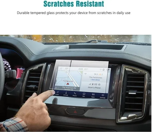 Vista 2 de Protector de pantalla compatible con pantalla táctil Ford Ranger Sync3 2019-2023, antirreflejos, resistente a los golpes, accesorios de navegación