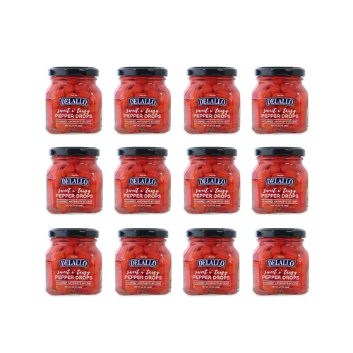 Vista 8 de DeLallo Gotas de pimienta dulce y picante, acento antipasto gourmet, tarro de 4.3 onzas, 1 paquete