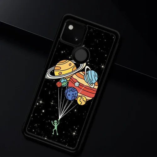 Vista 4 de Funda compatible con Google Pixel 4A 5G, sistema solar de globo alienígena, diseño de patrón increíble, a prueba de golpes, antiarañazos, carcasa