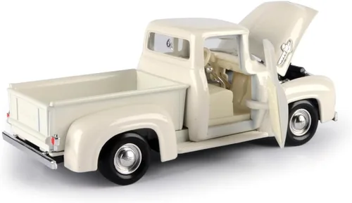 Vista 4 de Motor Max 1956 Ford F-100 Pick Up, blanco 73235AC - Coche de juguete a escala 1/24 fundido a presión