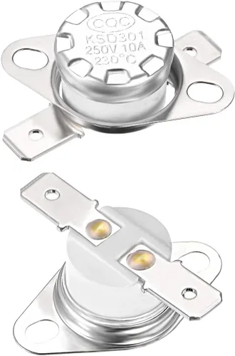 Vista 21 de uxcell KSD301 Termostato 320.0 °F/320°F 10A Normal Cerrado N.C Ajuste Snap Disc Interruptor de temperatura para microondas, horno, cafetera, 2