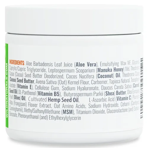 Vista 6 de Wild Naturals Crema facial de miel de Manuka para piel seca, crema hidratante para pieles sensibles, alivio calmante y enrojecimiento para piel