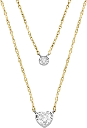 Vista 3 de Fossil - Collar con colgante de acero inoxidable en tono dorado para mujer
